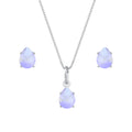 Conjunto de Gota Roxa em Zircônia Prata 925