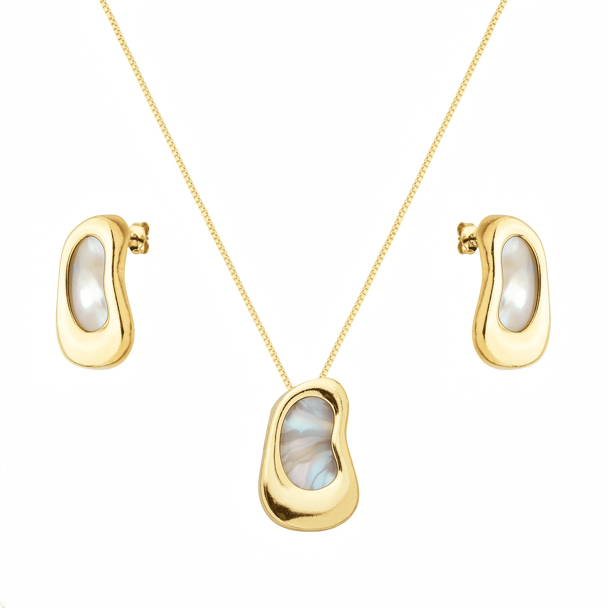 Conjunto Dourado Orgânico Madrepérola