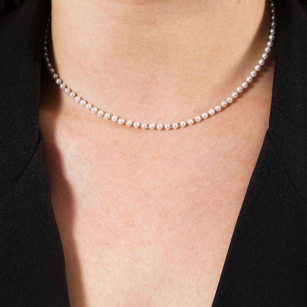 Colar Dourado Chocker de Pérolas