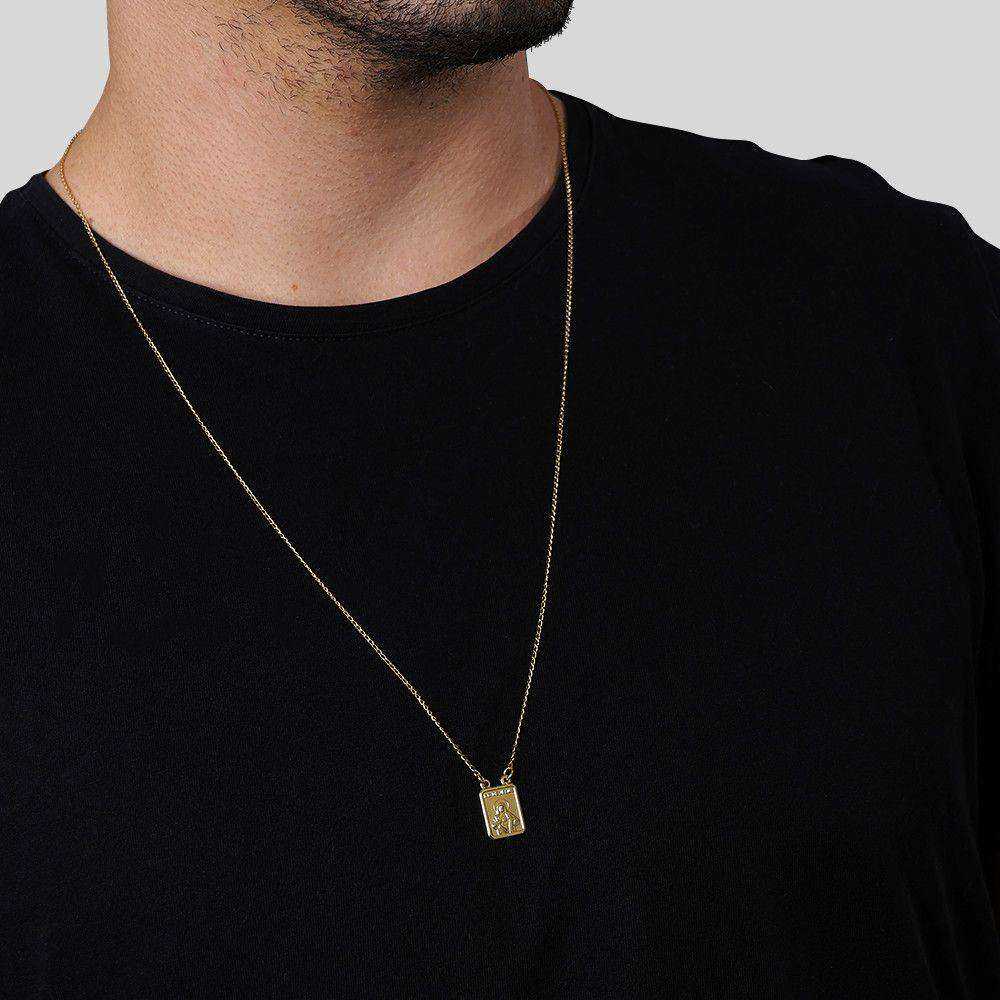 Escapulário 70 cm Dourado Masculino Tradicional