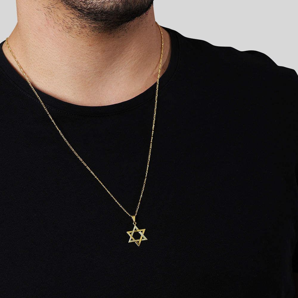 Pingente Dourado Estrela de Davi