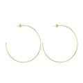 Brinco Dourado de Argola Fina Lisa Grande