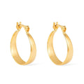 Brinco Dourado de Argola Média Lisa Chapada