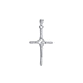 Pingente Prateado Crucifixo Minimalista