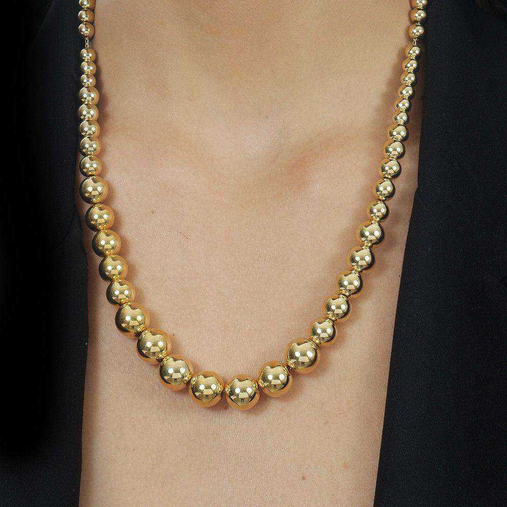 Colar Dourado de Bolas Crescentes