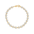 Pulseira Dourada de Pérolas e Bolinhas