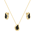 Conjunto Dourado Formato Orgânico Preto