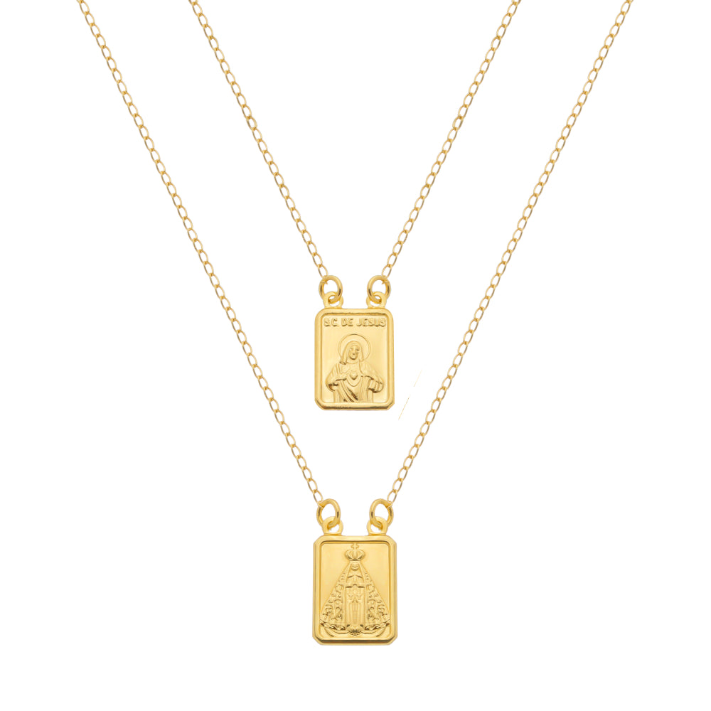 Escapulário 70 cm Dourado Masculino Tradicional