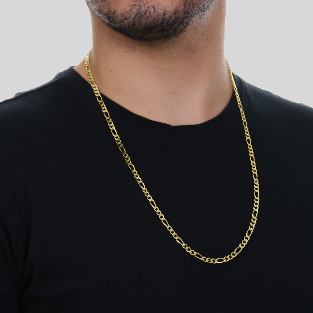 Corrente 65cm Dourada Masculina Elo 3 por 1 - 4mm