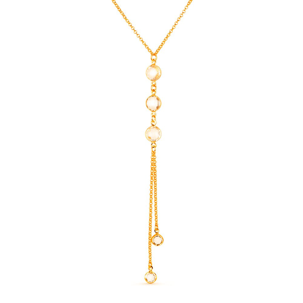 Colar 50cm Dourado Gravatinha com Pontos de Luz