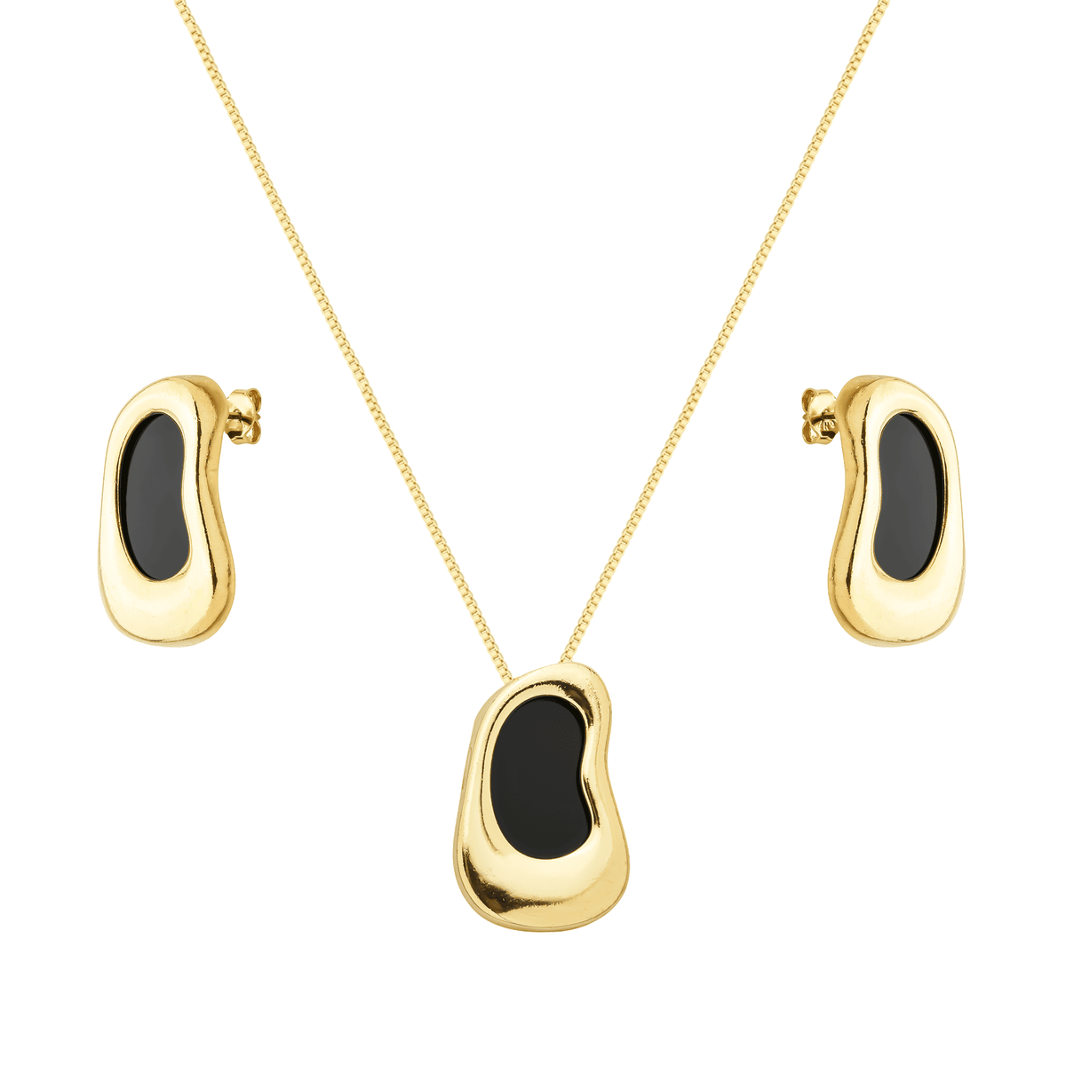 Conjunto Dourado Orgânico Preto
