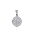 Pingente Prateado Medalha de São Jorge